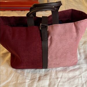 Estee Lauder Burgundy and Pink Tote Bag